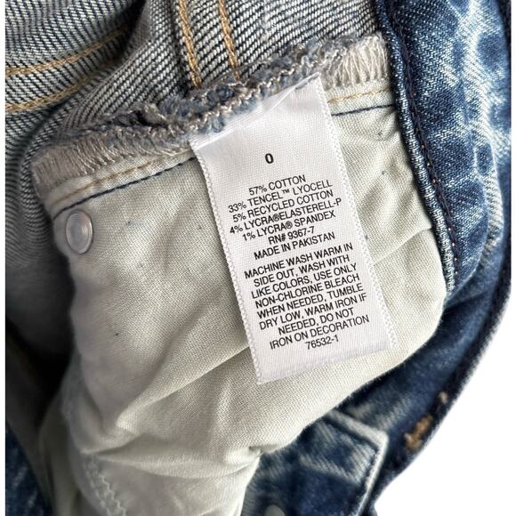 Arizona Highest Rise Straight Leg Studded Distressed Blue Jeans Size 0 - Picture 8 of 9